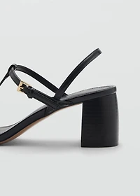 High-heeled sandals with buckle straps