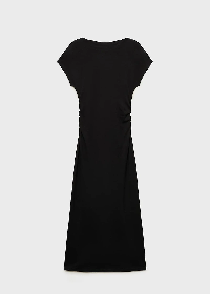 Midi-dress with draped detail