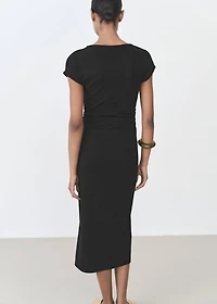 Midi-dress with draped detail