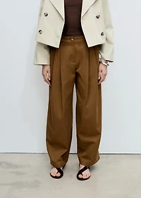 Wide leg pants cotton and lyocell blend