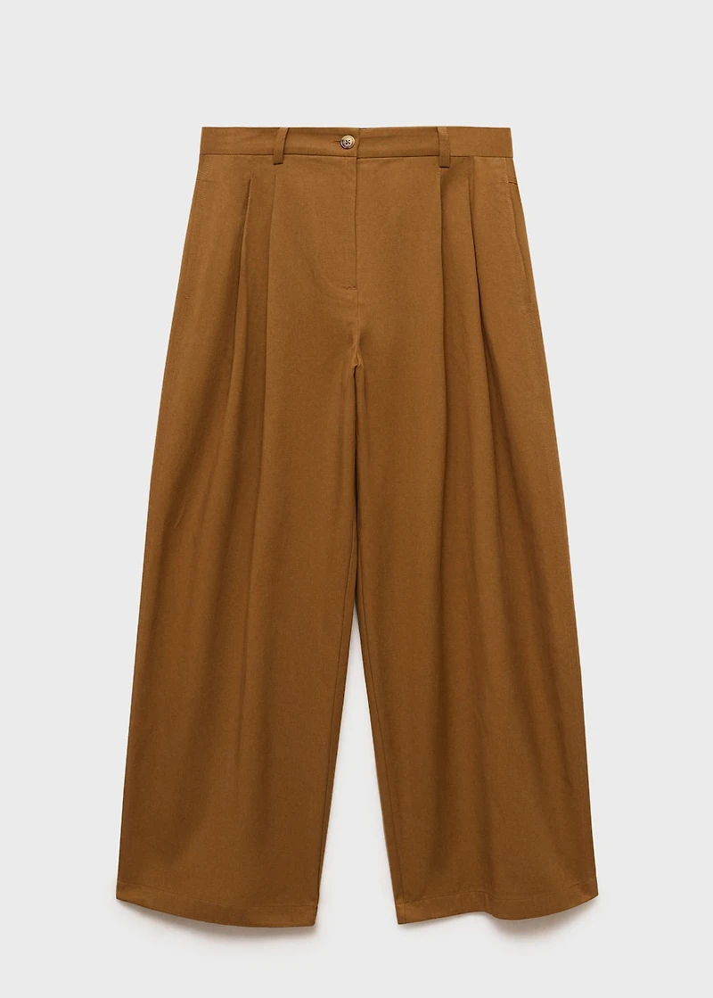 Wide leg pants cotton and lyocell blend