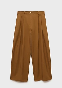 Wide leg pants cotton and lyocell blend