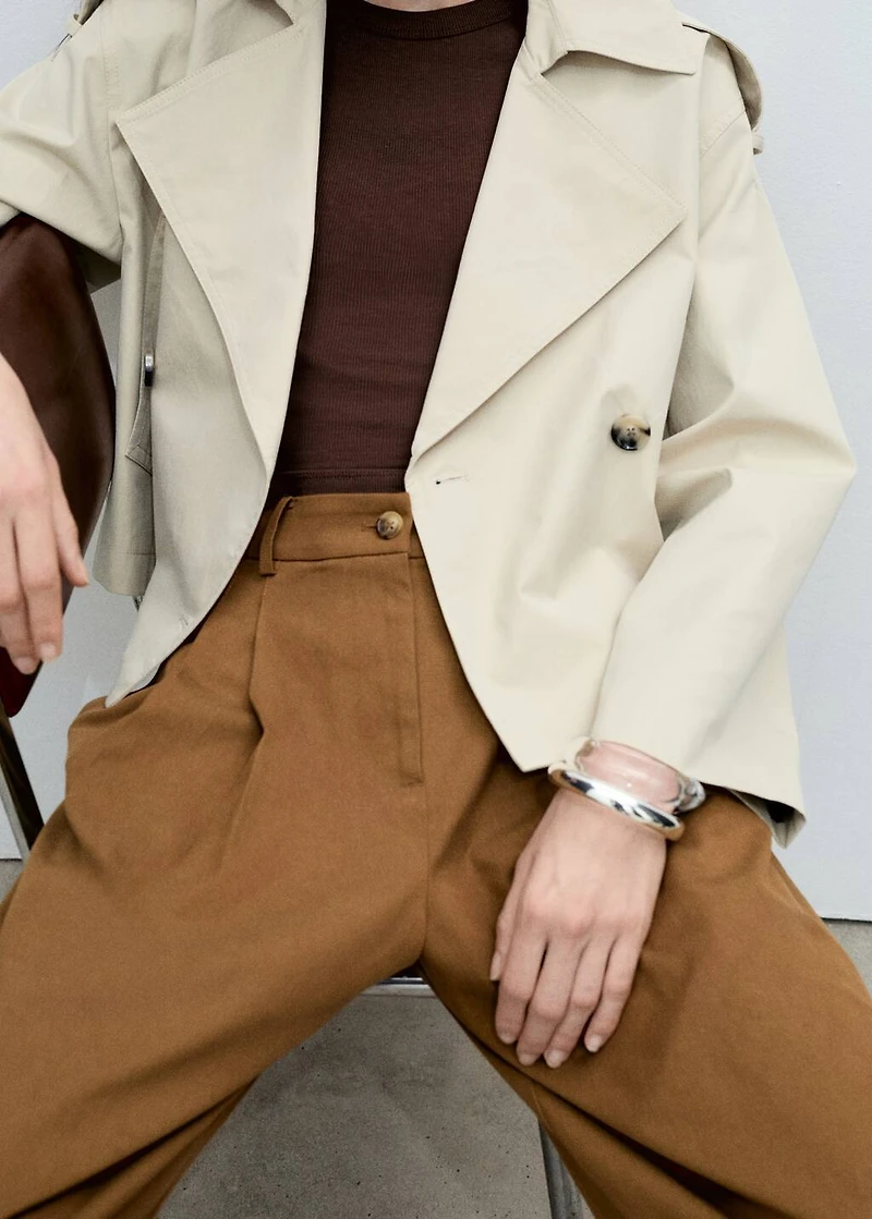 Wide leg pants cotton and lyocell blend