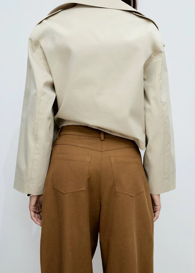 Wide leg pants cotton and lyocell blend