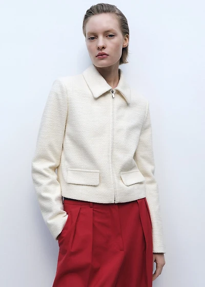 Cotton-blend jacket with lapel