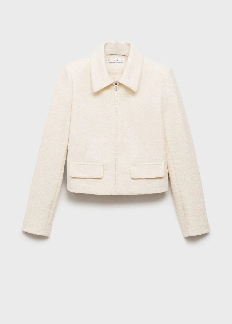 Cotton-blend jacket with lapel