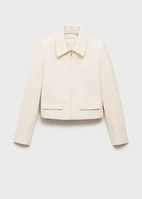 Cotton-blend jacket with lapel