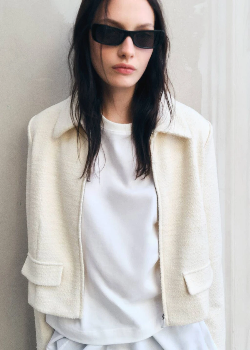 Cotton-blend jacket with lapel