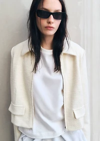 Cotton-blend jacket with lapel
