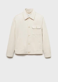 Linen-blend jacket with pockets