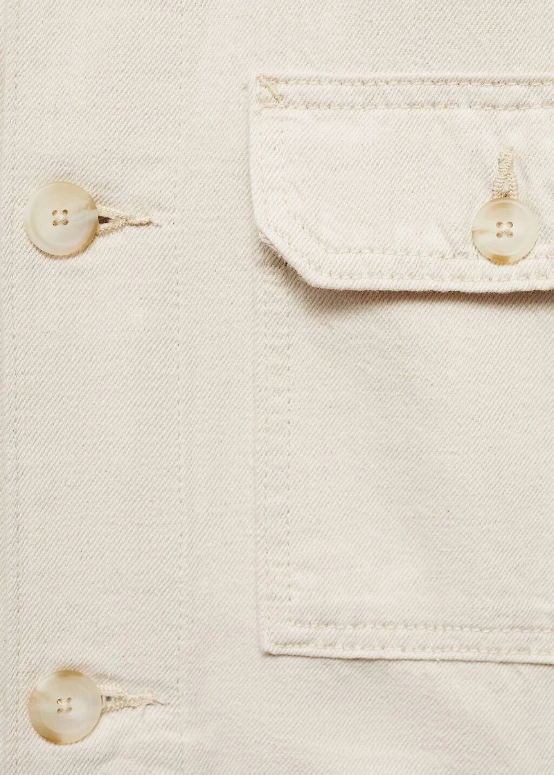 Linen-blend jacket with pockets
