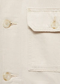 Linen-blend jacket with pockets