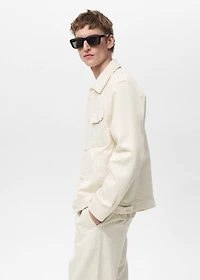 Linen-blend jacket with pockets