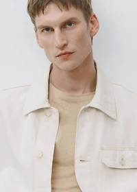 Linen-blend jacket with pockets