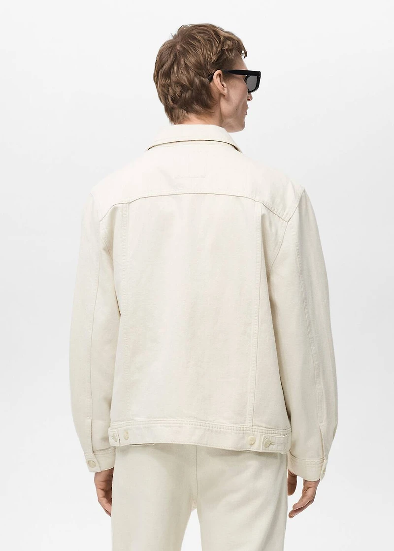 Linen-blend jacket with pockets