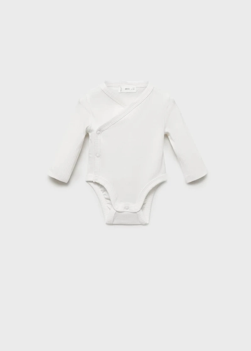 V-neck bodysuit with buttons