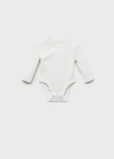 V-neck bodysuit with buttons
