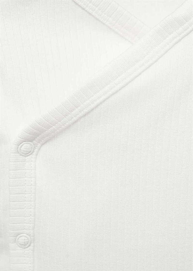 V-neck bodysuit with buttons