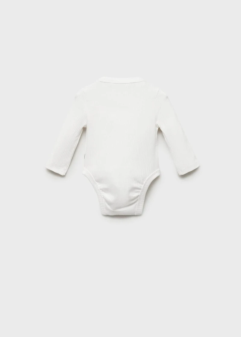 V-neck bodysuit with buttons