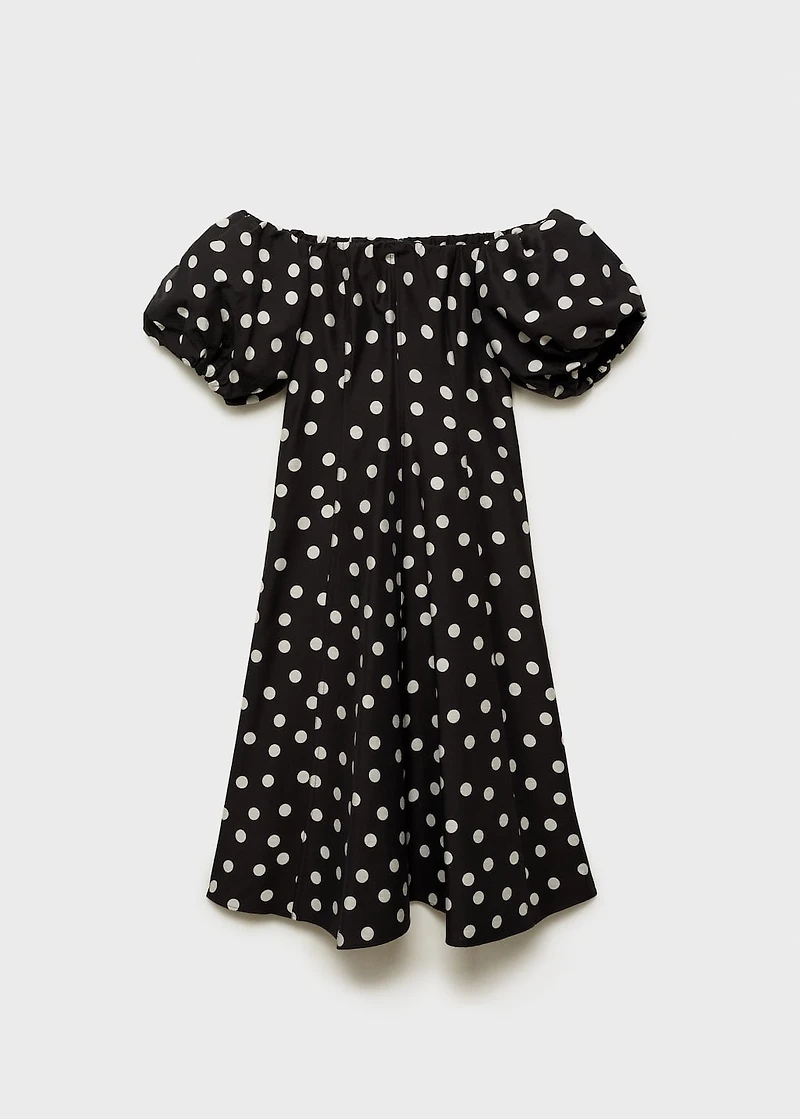 Strapless polka-dot dress