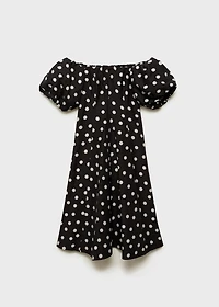 Strapless polka-dot dress