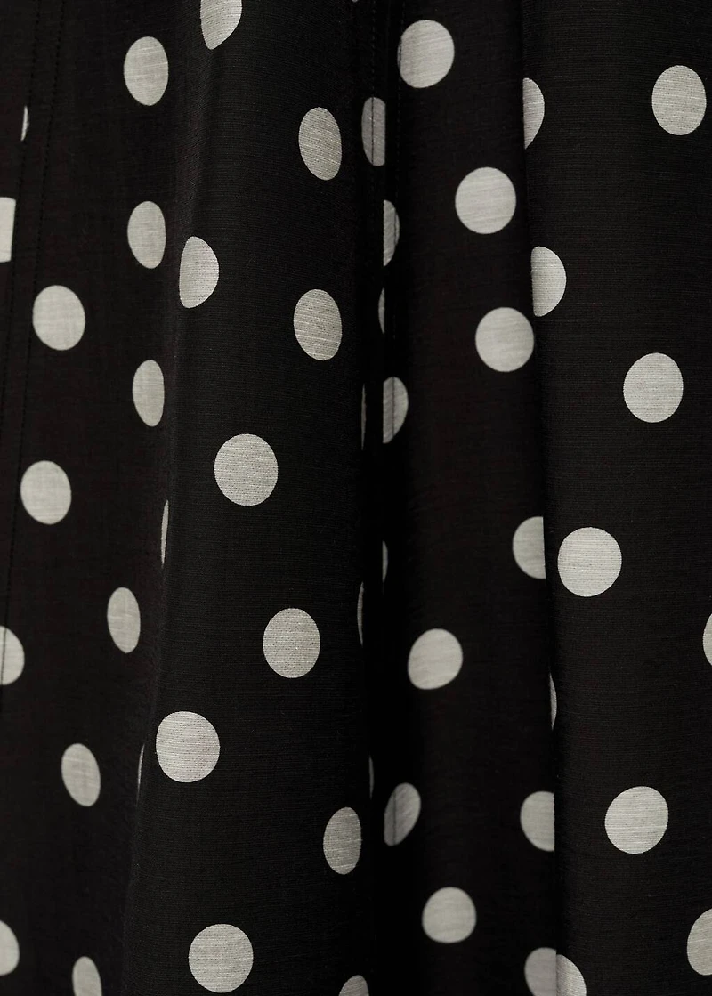 Strapless polka-dot dress