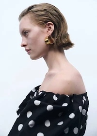 Strapless polka-dot dress