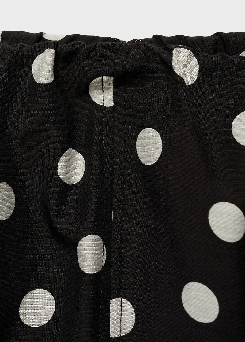 Strapless polka-dot dress