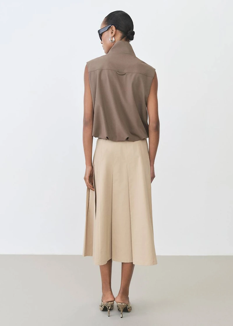 Flared skirt with pleated detail