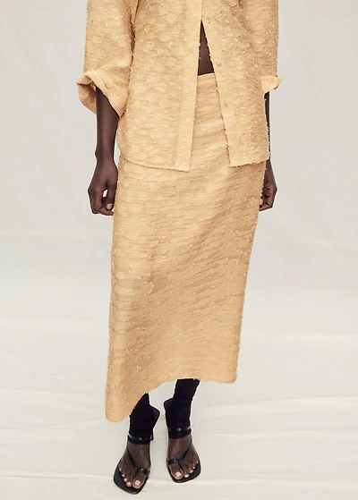 Textured straight skirt