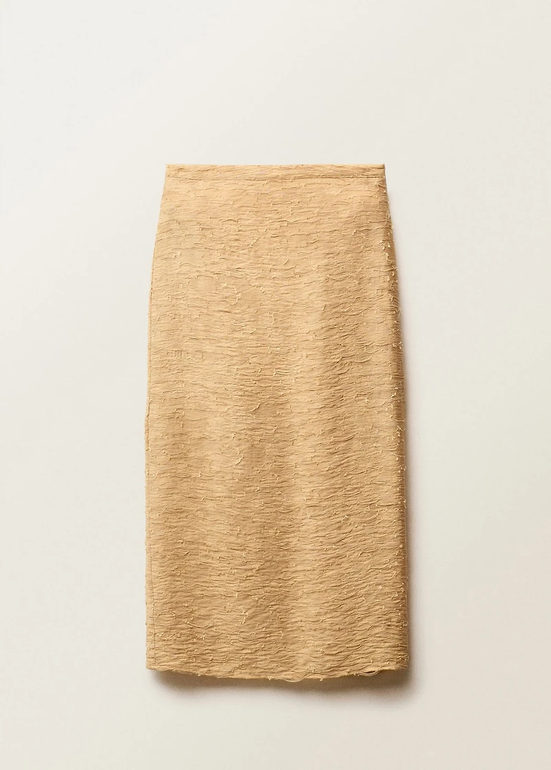Textured straight skirt