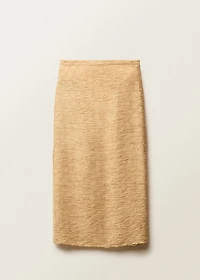 Textured straight skirt