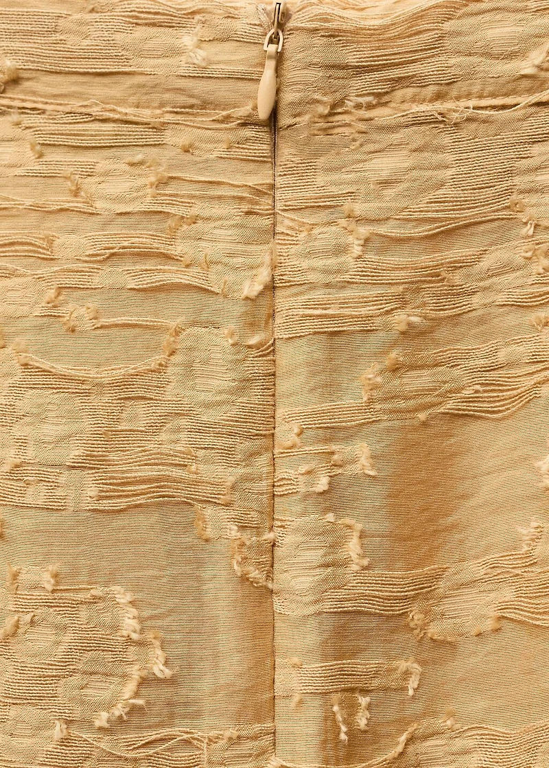 Textured straight skirt