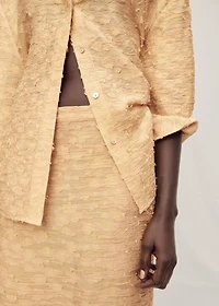 Textured straight skirt