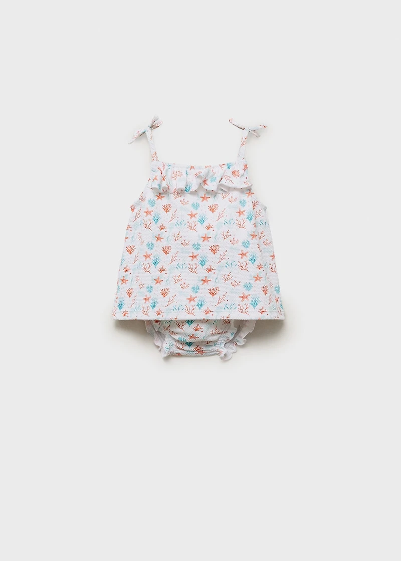 Printed swimming costume set