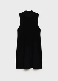 Perkins-neck knitted dress
