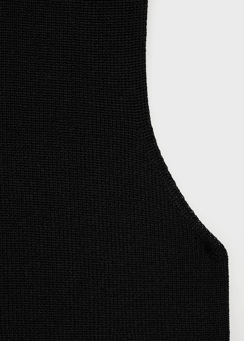 Perkins-neck knitted dress