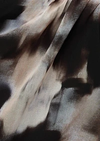 Floral-print draped dress