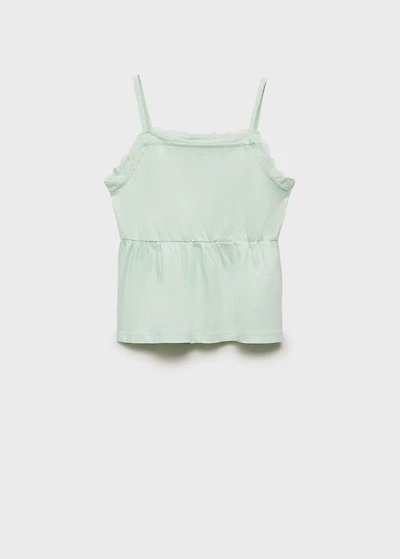 Top with Swiss embroidery detail