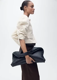 Linen-blend jacket with buttons