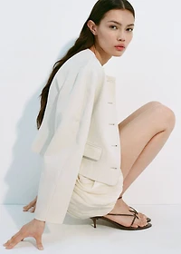 Linen-blend jacket with buttons