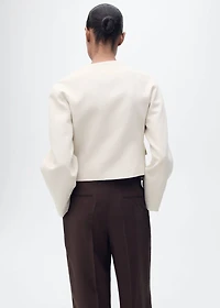 Linen-blend jacket with buttons