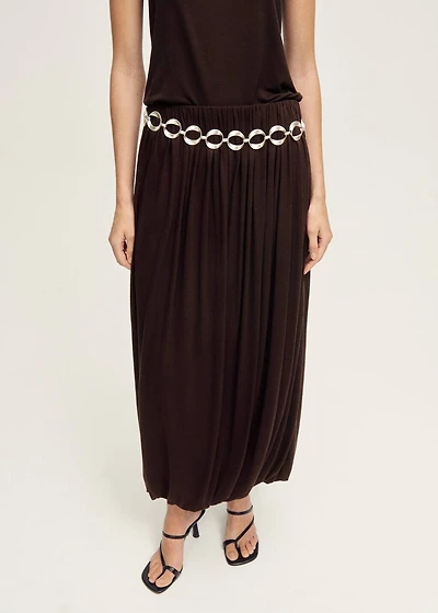 Wool-blend skirt with puffed hem