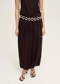 Wool-blend skirt with puffed hem