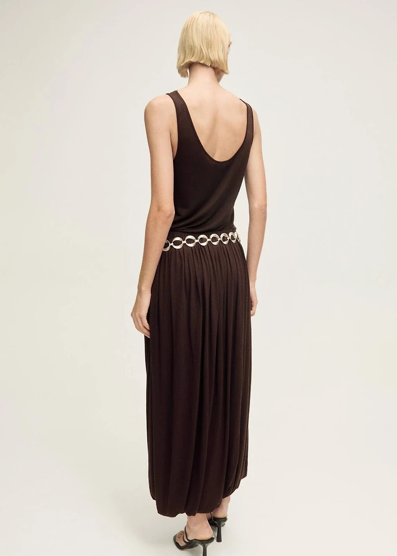 Wool-blend skirt with puffed hem