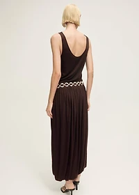 Wool-blend skirt with puffed hem