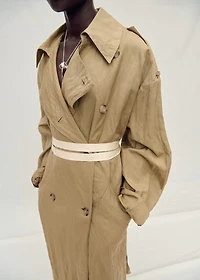 Oversized wrinkled-effect trench coat