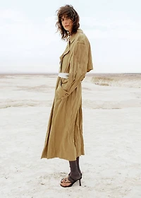 Oversized wrinkled-effect trench coat