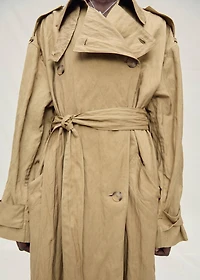 Oversized wrinkled-effect trench coat