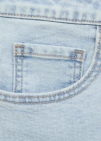 Denim miniskirt with frayed hem